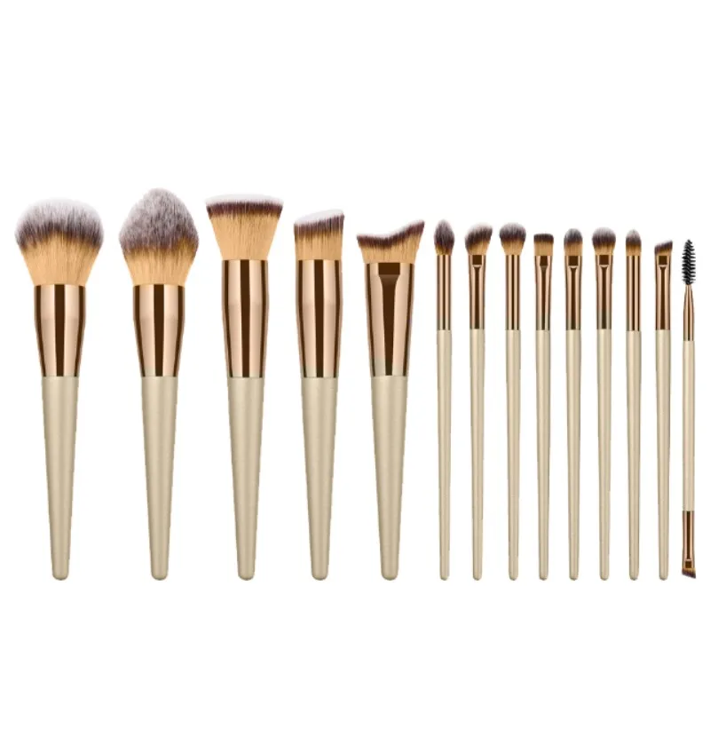 Foundation Makeup Brush Coffee Handle Professional Facial Powder Eyeshadow Blush Eyebrow Lip Brush Large Soft Cosmetic Brush