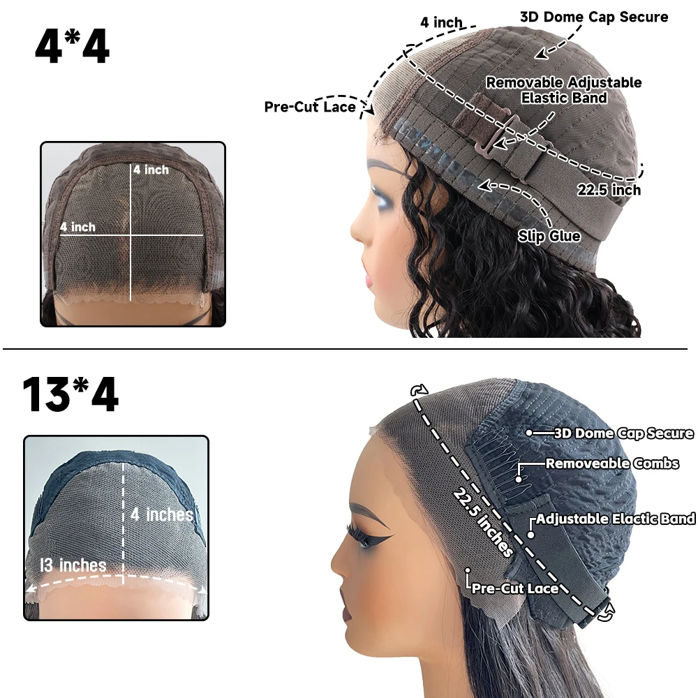 Highlight Ombre Brown Lace Front Human Hair Wig Glueless Pre-Cut 4x4 Lace Closure Wig Human Hair Body Wave Wigs For Women 250% - Image 5