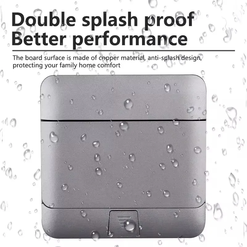 Ingebed 16A Pop-up Socket EU Multimedia Desktop Outlet Aanrecht Verborgen Type Box Kit Inbouw Soft Closing Ground Socket