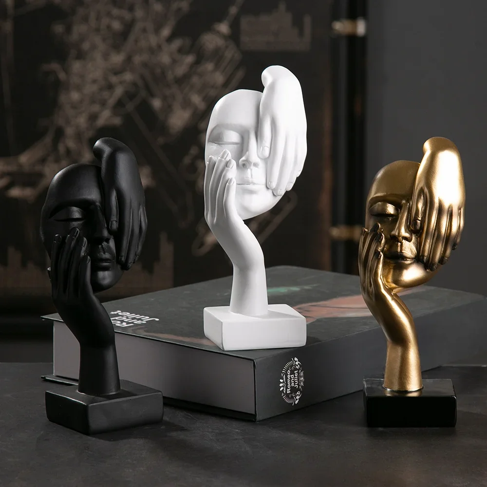 Statues de masque abstraites en résine, Figurines miniatures européennes pour intérieur, maison, bureau, étude, figurine de bureau, ornement, cadeau de décoration