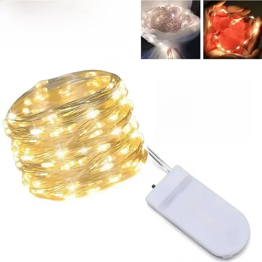 5M LED étanche fil de cuivre fée lumières LED chaîne lumières à piles bricolage fête de mariage décoration de noël lumières