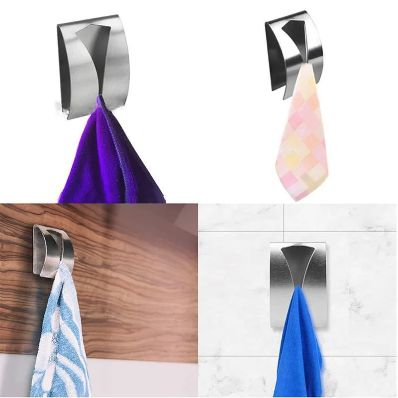 Self Adhesive Towel Holders Hook Rack Towel Hangers Hand Towel Hook Tea Towel Holders for Bathroom Kitchen No Drilling Required