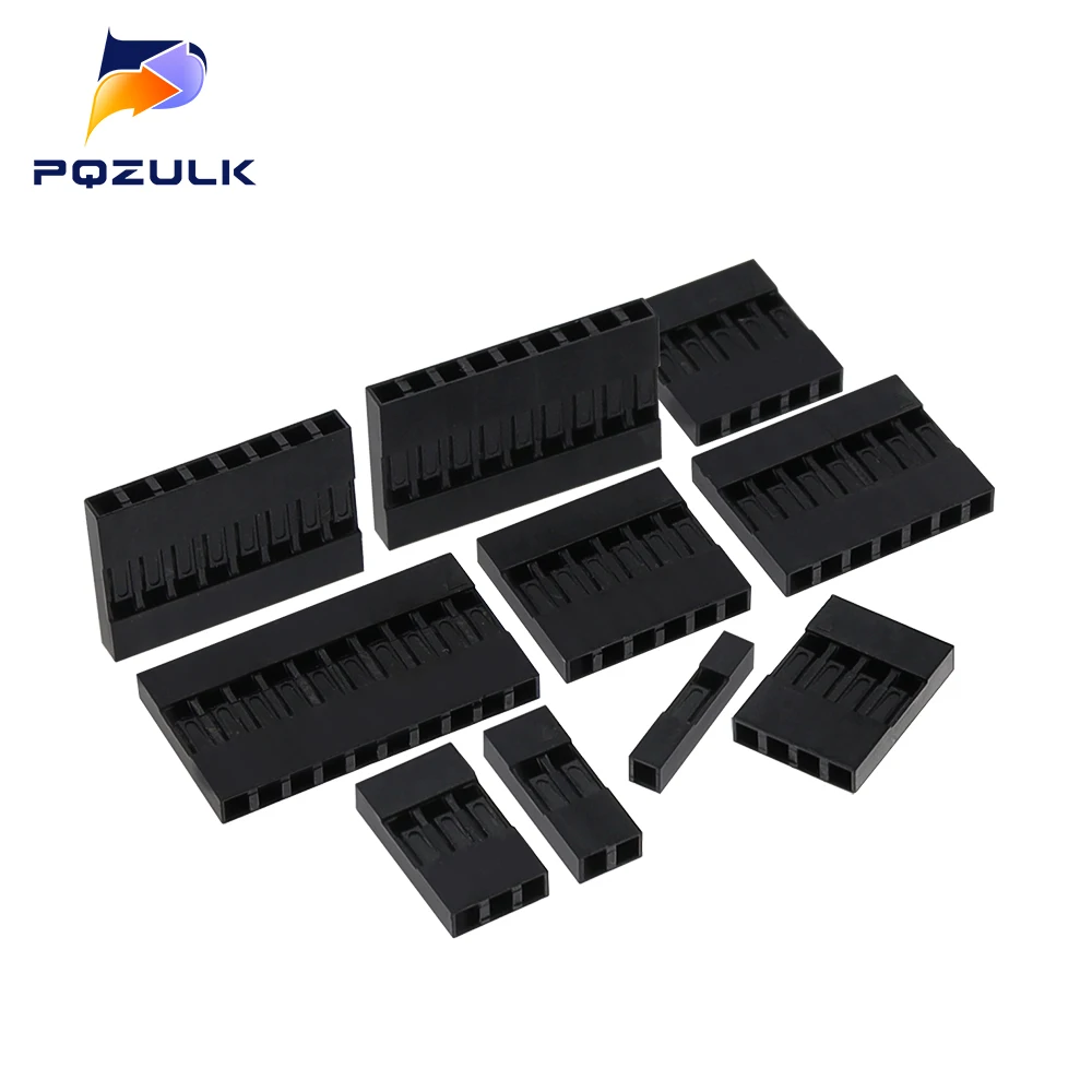 50PCS Dupont Plastic Shell 1Pin 2Pin 3Pin 4Pin 5Pin 6Pin 7Pin 8pin 9pin 10pin 2.54mm Dupont Connector 1P/2P/3P/4P/5P/6P/7P/8P/9P