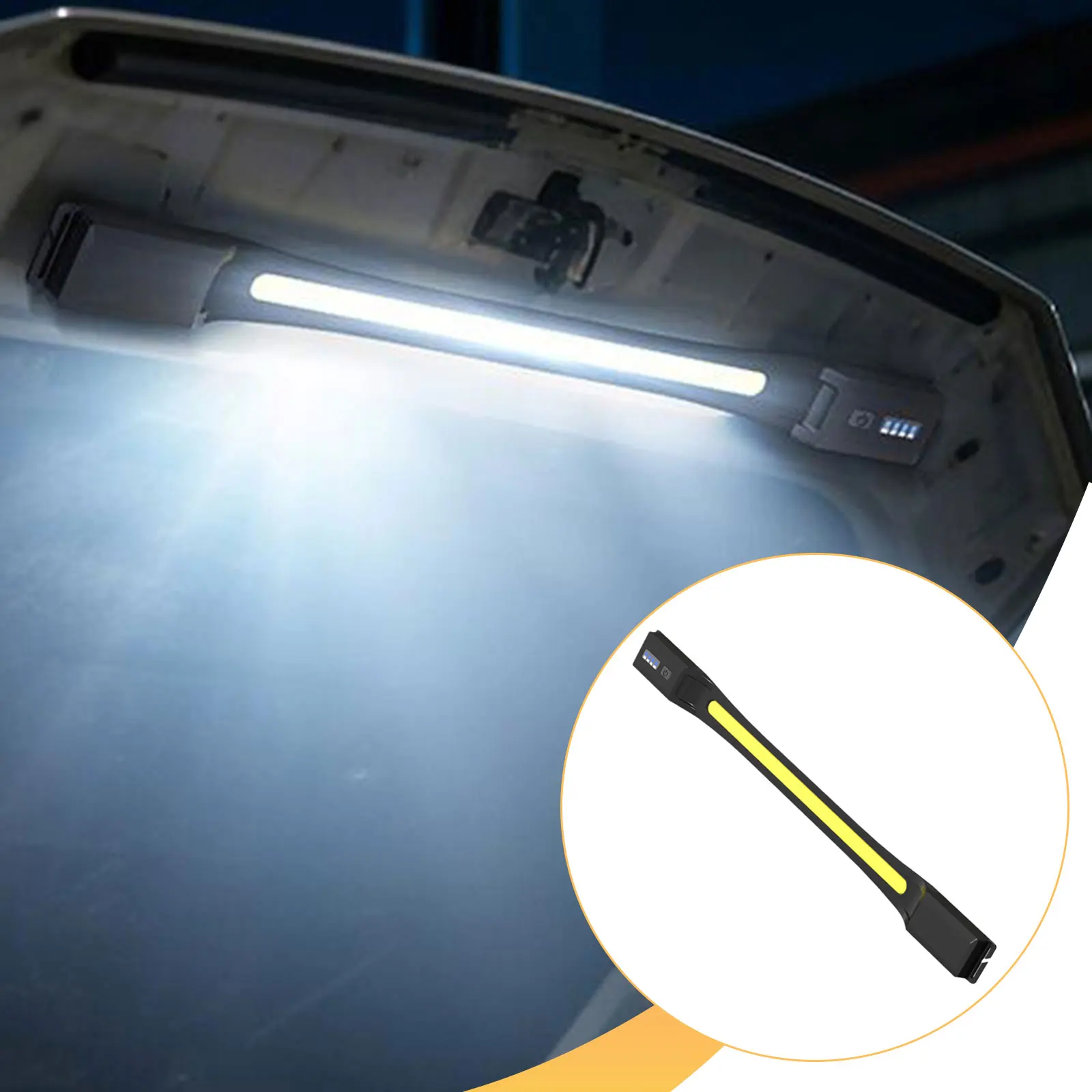 

Magnetic Work Light Underhood Light Waterproof 2 Levels Modes 1600 Lumens 4000mAh Rechargeable for Camping Mechanics Workshop