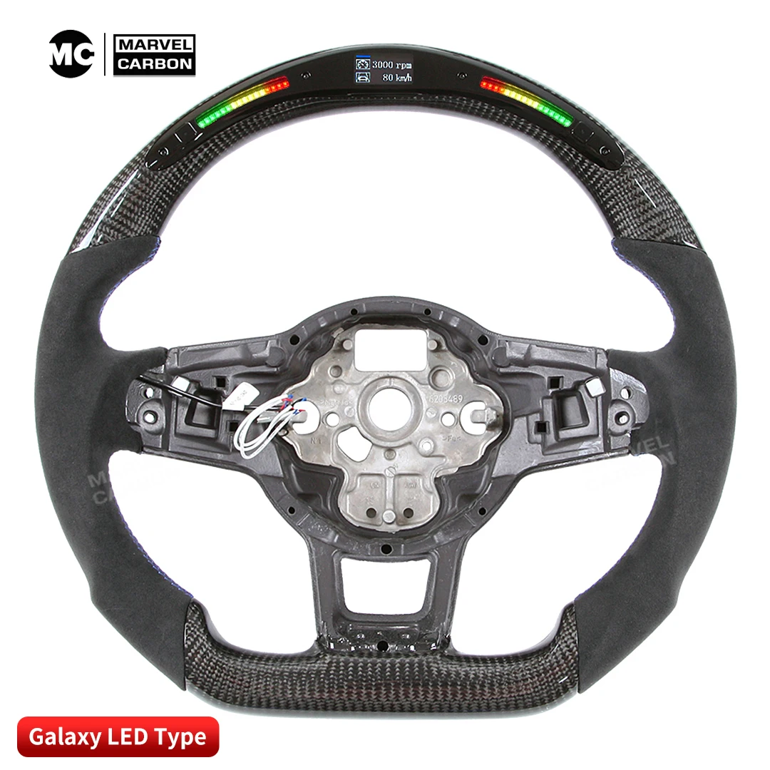 LED Performance Steering Wheel Display Compatible for Volks-wagen  mk 7+ 100% Real Carbon Fiber