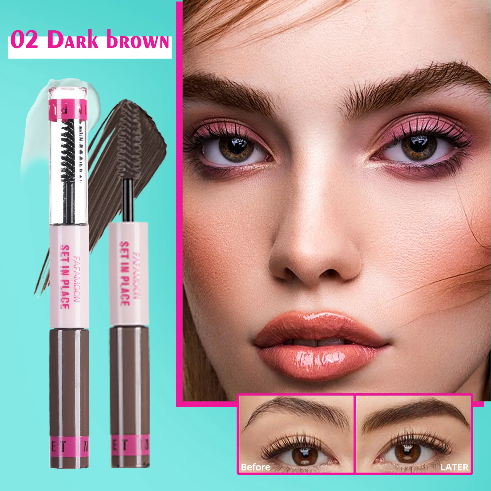 FAFAMOON 3 colores estilo crema para cejas líquido crema para peinar cejas Gel transparente de larga duración crema para cejas de secado rápido