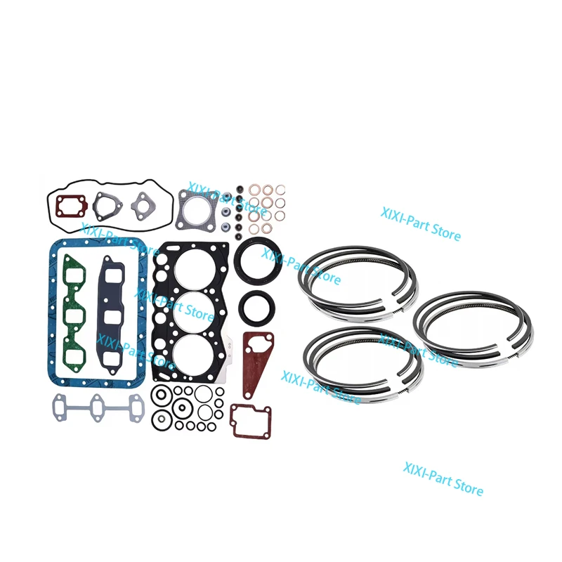 

For Yanmar3TNE68 Piston Ring Full Gasket Kit Set Engine 68*1.5HK+1.5+3mm Cylinder Head Gasket Overhaul Rebuild Kit