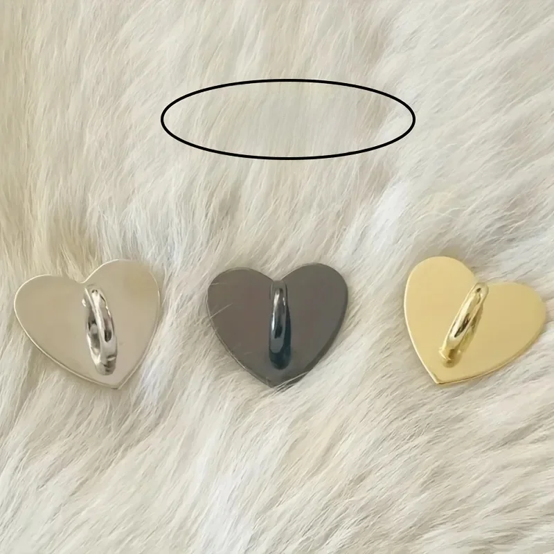 Support de breloque de téléphone en forme de cœur en métal, 2 pièces, anneau de doigt de téléphone en forme de cœur d'amour, crochets de support arrière de téléphone portable auto-adhésifs