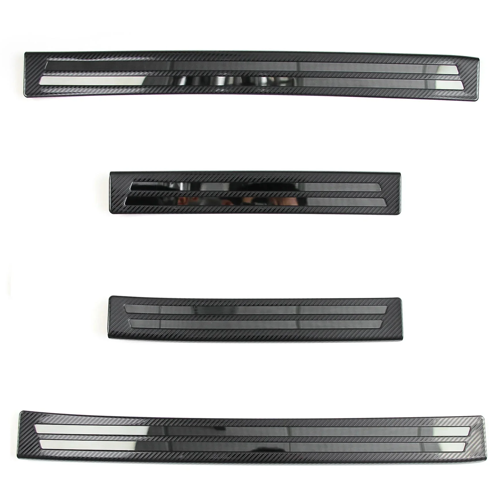 Stainless Steel Door Sill Scuff Plate Protector Cover For Mazda 3 Sedan 2019 2020 2021 2022 2023 2024 Black Carbon Fiber