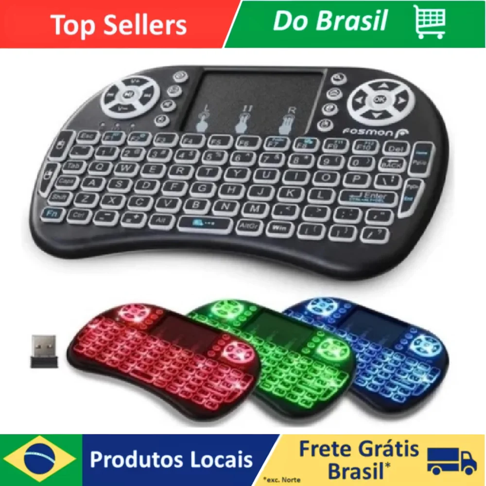 Mini Teclado Controle Sem Fio Para Smart Tv Tv Box Pc