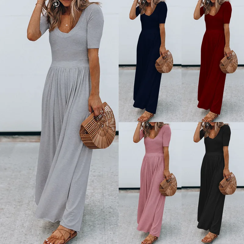 Ladies Onesie Trousers Summer Loose Casual Female Women Short Sleeve One-Piece Wide Leg Rompers Overalls Jumpsuits Streetwear