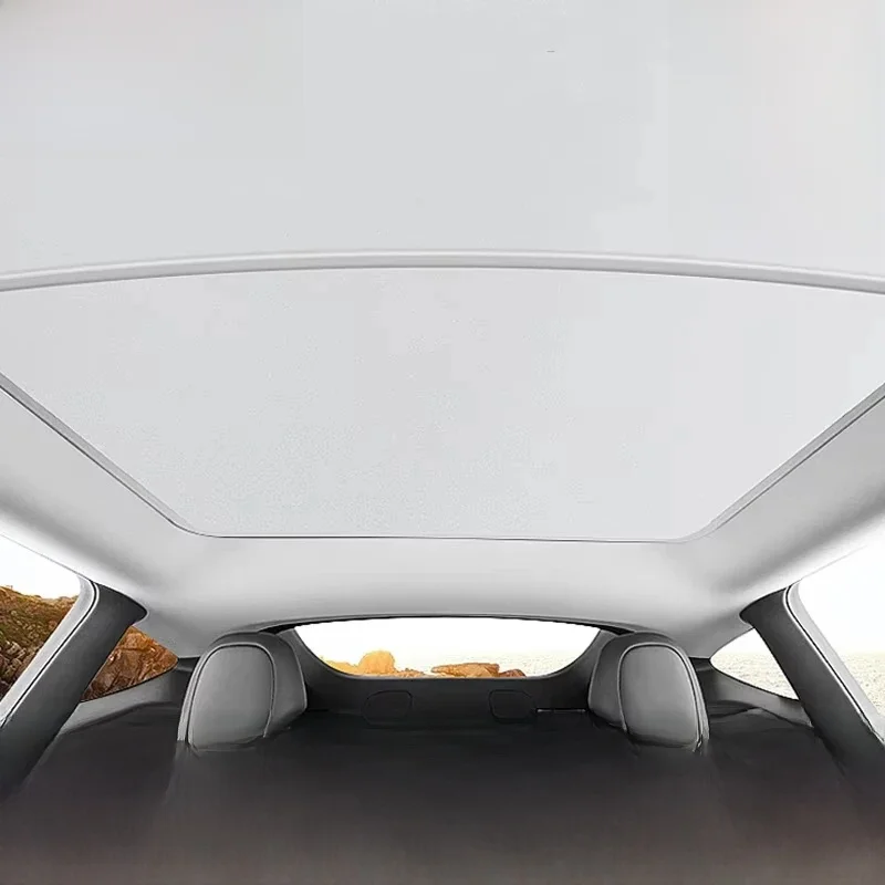 Dla Tesla Model 3 Y 2021-2025 Nowa aktualizacja Ice Cloth Buckle Sun Shades Glass Roof Sunshade Front Rear Sunroof Skylight — zdjęcie 2