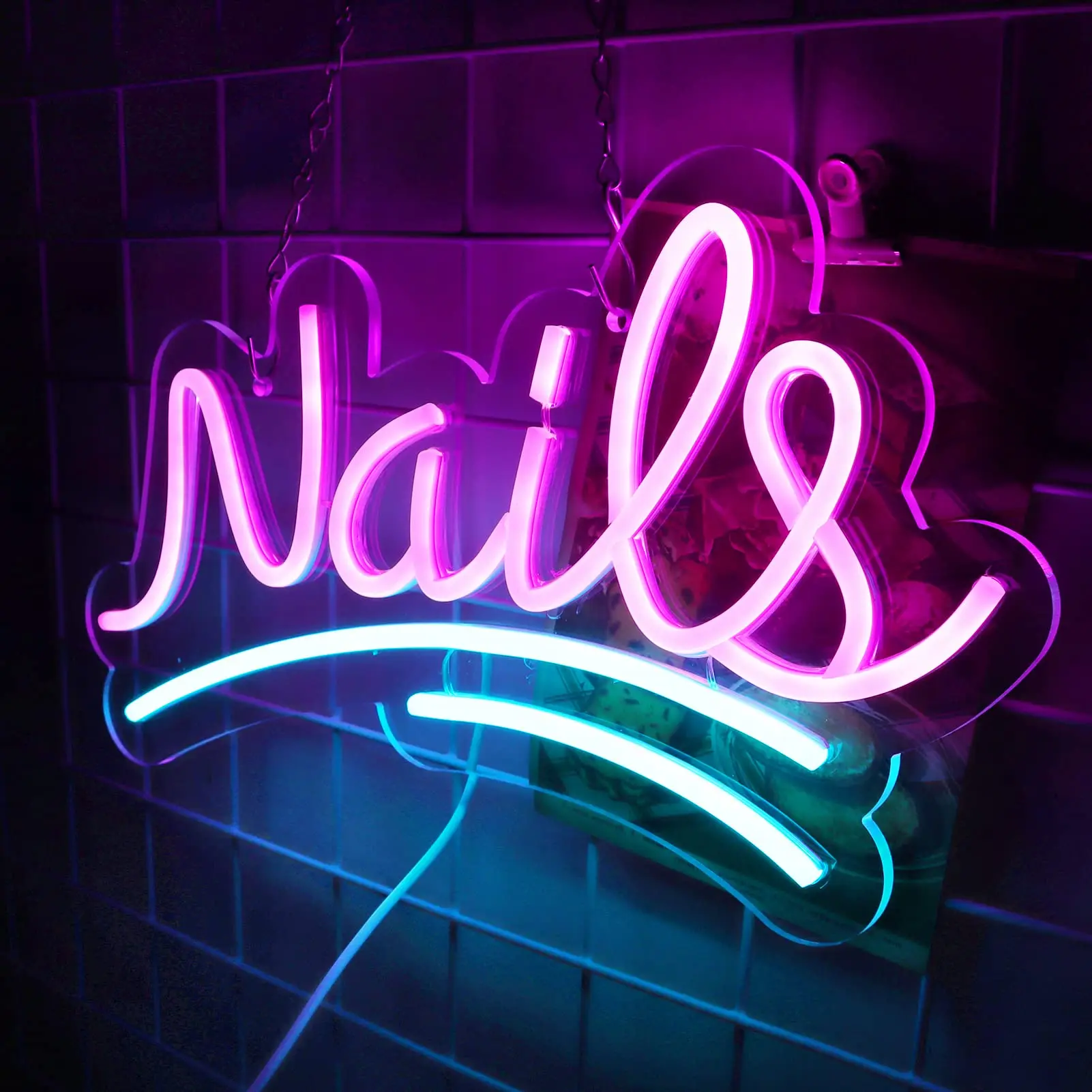 Nails Neon Signs Custom LED Signs Suitable for Nail Salon Wall Decor Beauty Store Room Gift Light and Shop Decorative