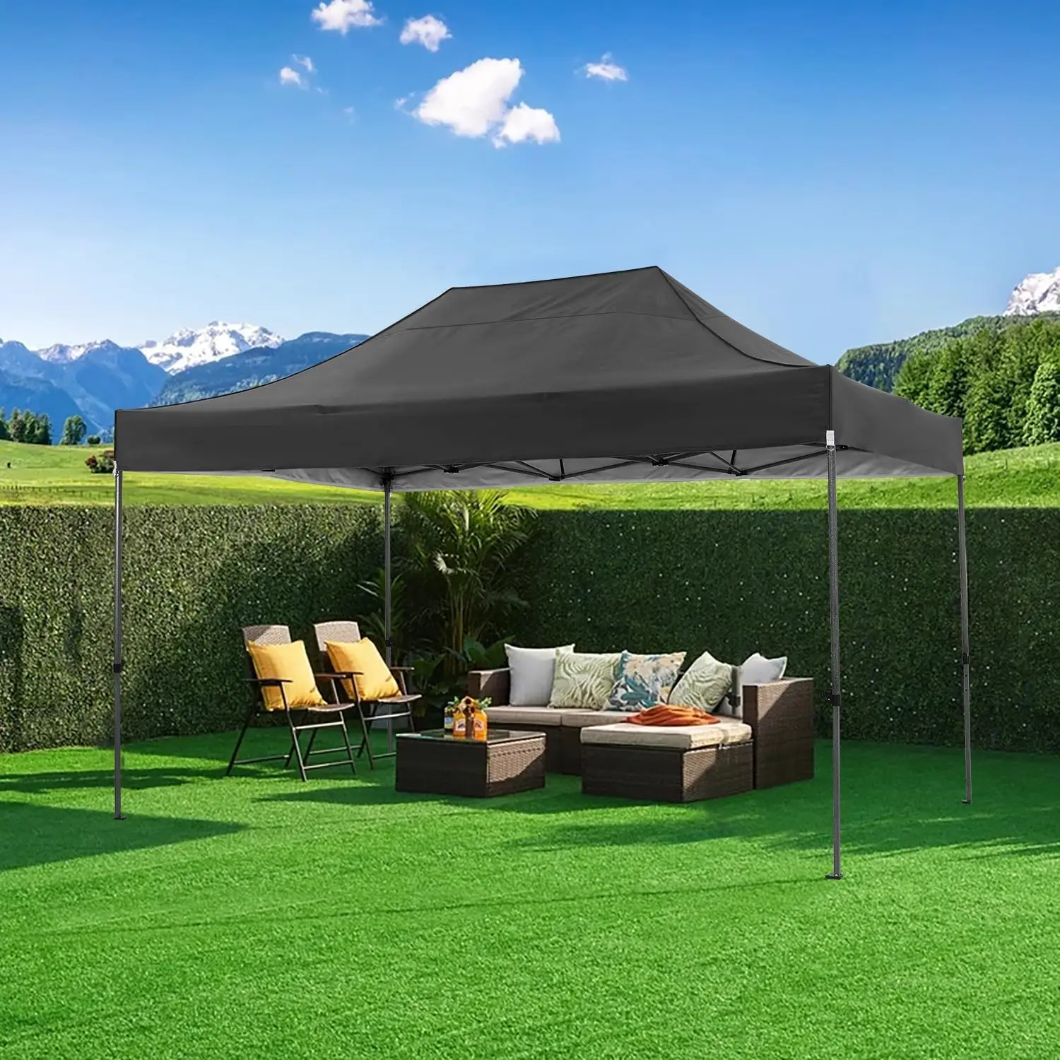HOTEEL10x15 FT Pop Up Canopy Tent with Removable Sidewalls, Heavy Duty Foldable Ez Up Canopy,Frame Steel Waterproof UPF50+ Outdoor Instant Gazebo for Party Wedding Backyard Patio Event, Portable with  image 2