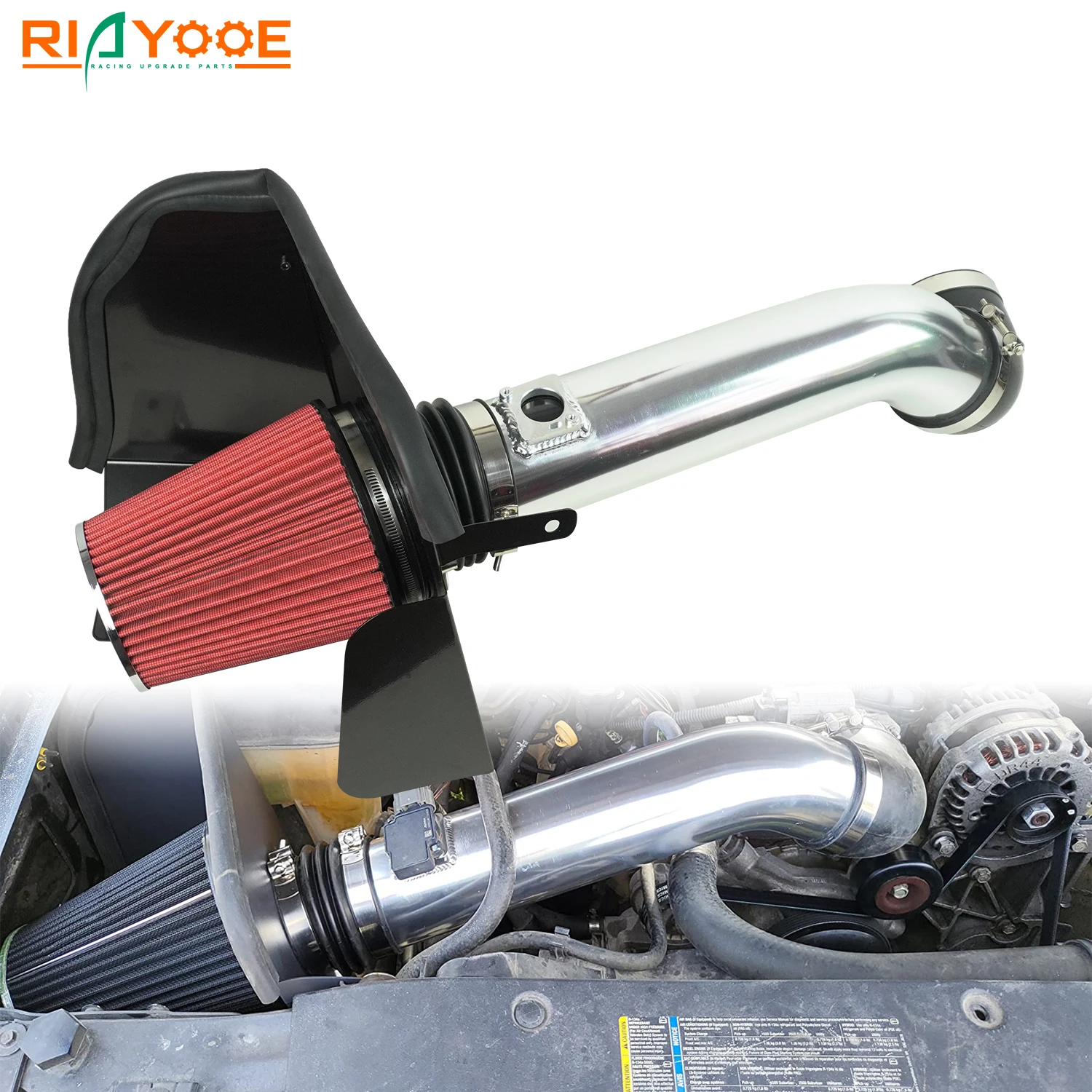 

Автомобильный 4-дюймовый комплект впуска холодного воздуха с теплозащитным экраном для 09-14 Chevrolet Silverado GMC Sierra 1500 Yukon Cadillac Escalade 4.8 5.3 6.0