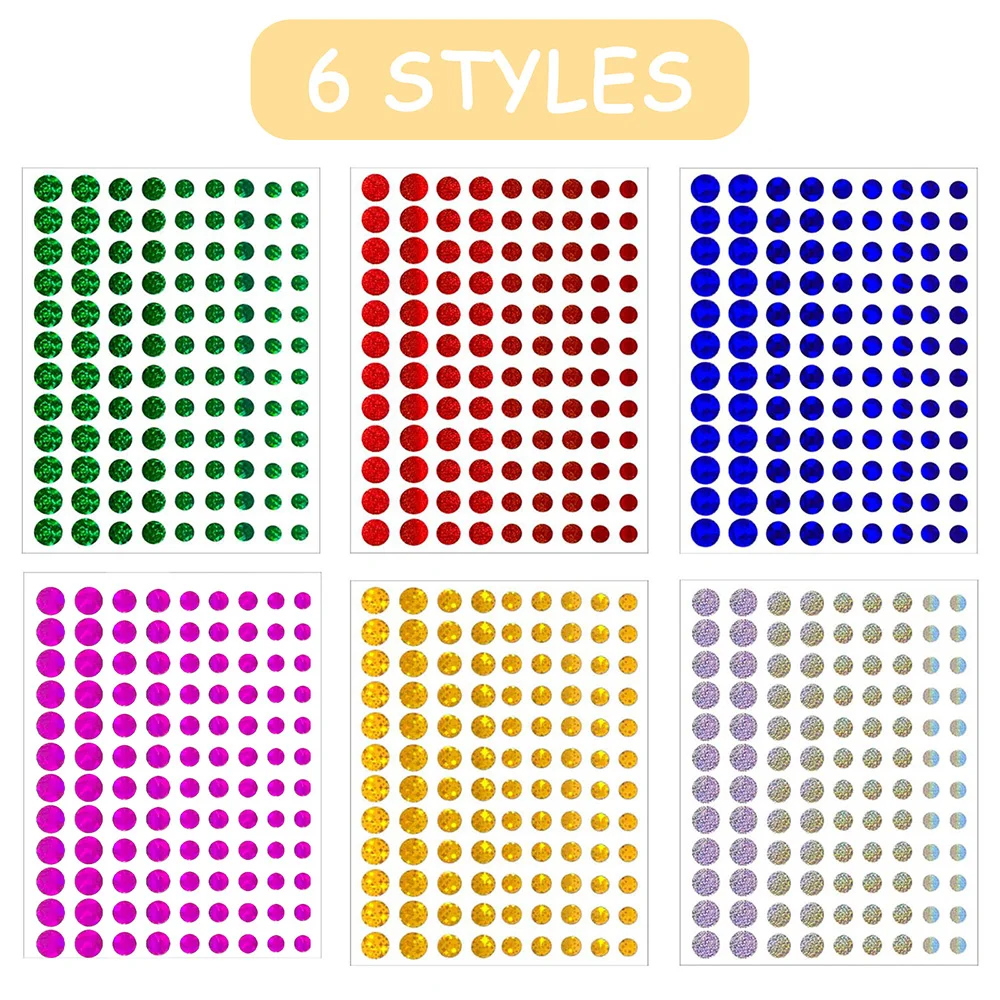 Small Sparkly Holographic Dot Sticker 6 Colors Multiple sizes for School Classroom Student Teacher Supplies Behavior Reward Char