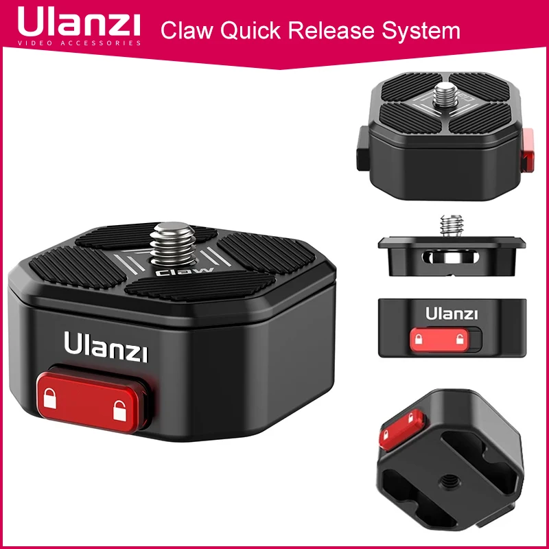 Ulanzi Claw Quick Release System Plate Clamp Mount for DSLR Gopro Action Camera Tripod Adapter Mount Plate Board Accessories