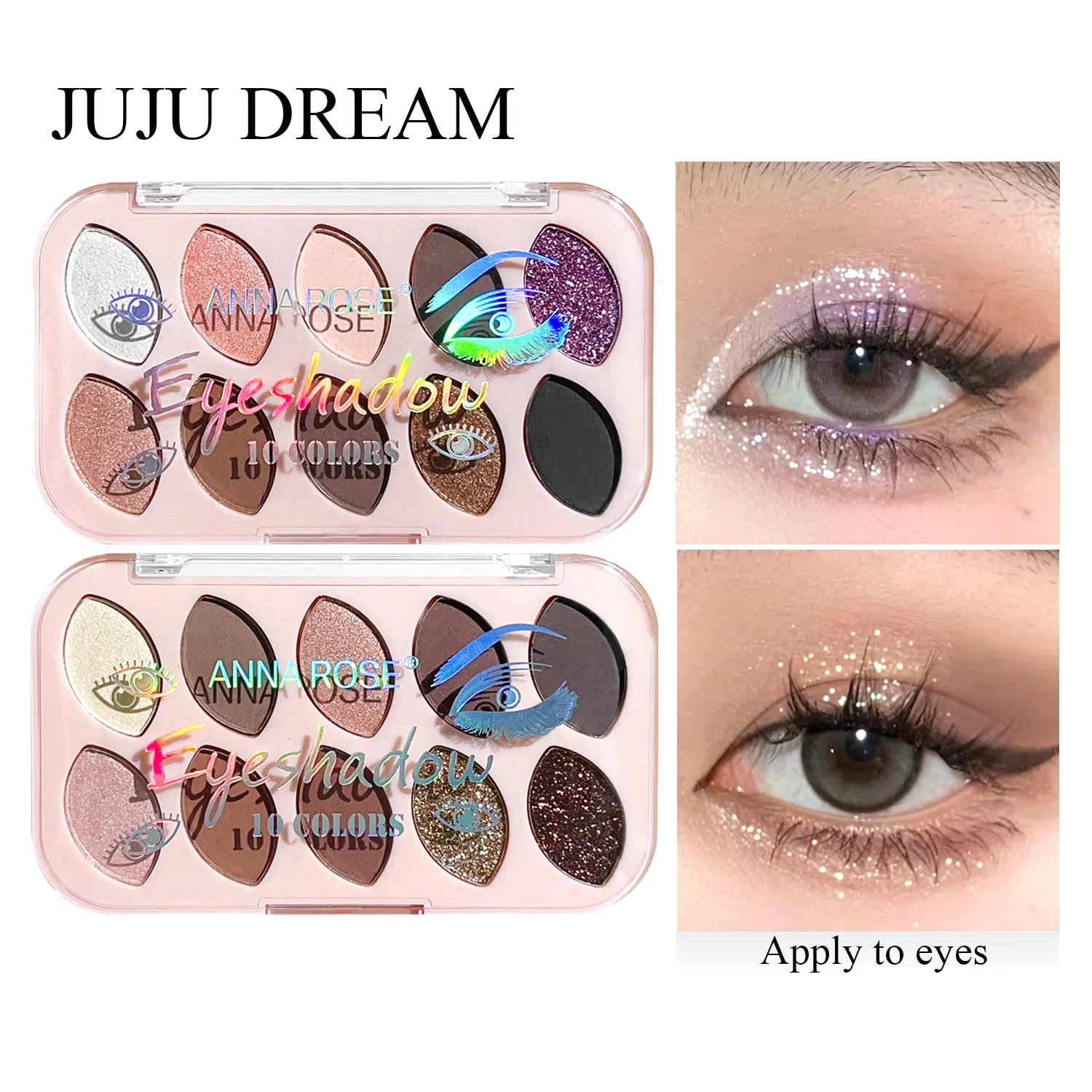 Korean Nude 10-Color Eyeshadow Palette – Matte & Shimmer Shades for Daily Glow
