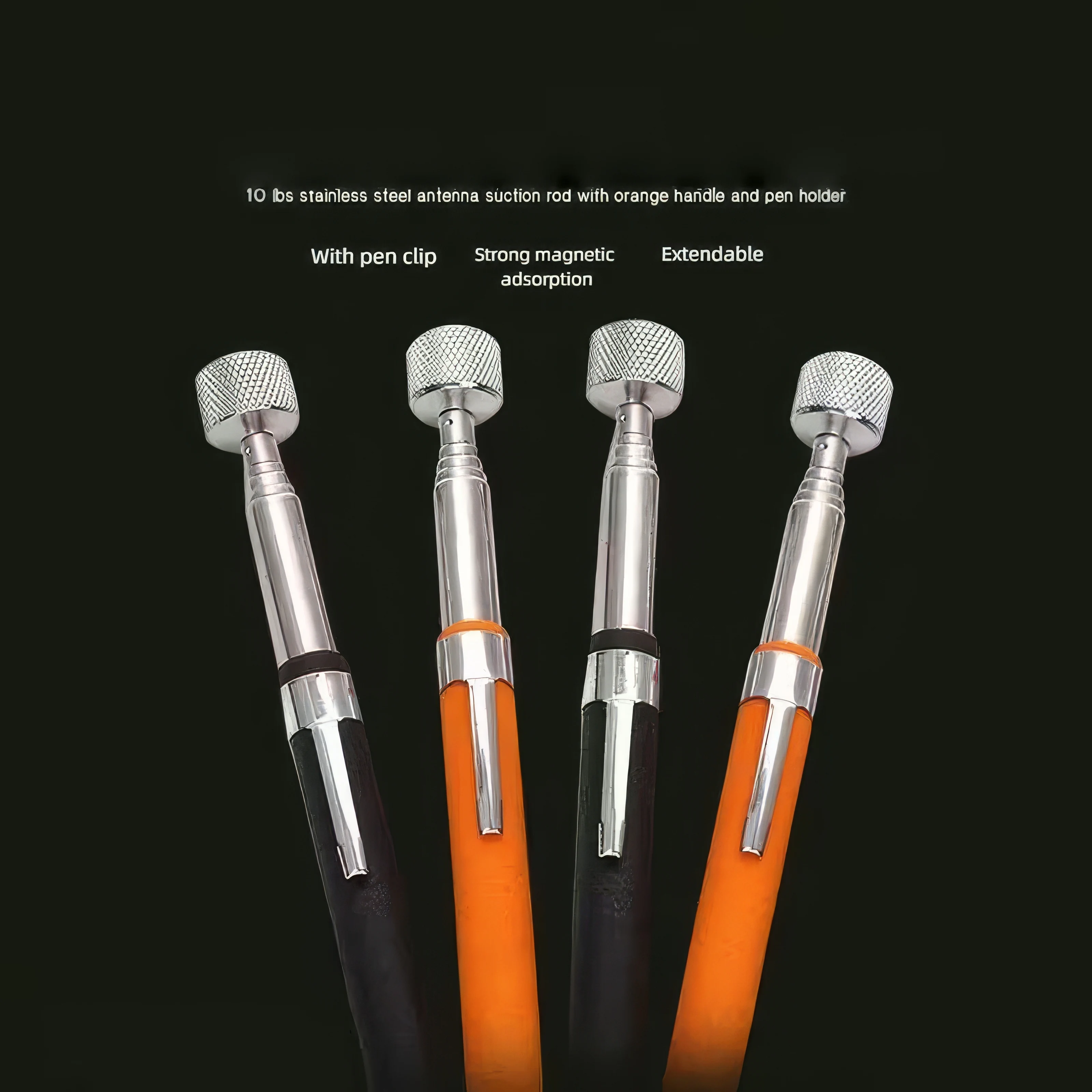 1/2 Piece Magnet Picking Tool Orange, No Power Required, Portable Manual Tool, Suitable for Electronic Components, Screws