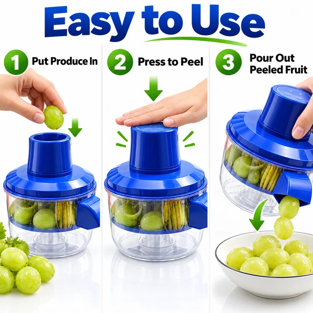 Portable Fruit & Vegetable Peeler Machine, One-Click Automatic Peeling Tool, Food-Grade Easy-Clean Kitchen Gadget for Grapes, Cherry Tomatoes & Small Produce 3 Portable Fruit & Vegetable Peeler Machine, One-Click Automatic Peeling Tool, Food-Grade Easy-Clean Kitchen Gadget for Grapes, Cherry Tomatoes & Small Produce 3