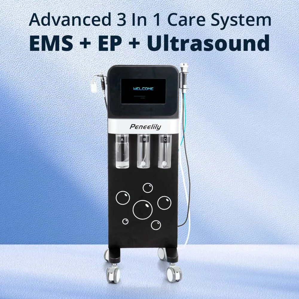 

8 In 1 Hydro Microdermabraion Aqua Peeling Machine with EMS Ultrasound EP Cupping Cups Oxygen Sprayer