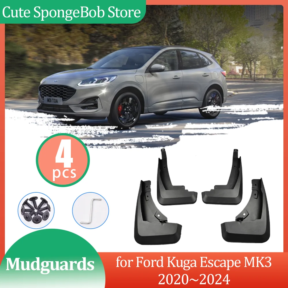 Car Mudguards for Ford Kuga Escape MK3 ST-Line 2020~2024 2021 Mud flaps Fender Flare Mud Flap Splash Guards Cover Accessories