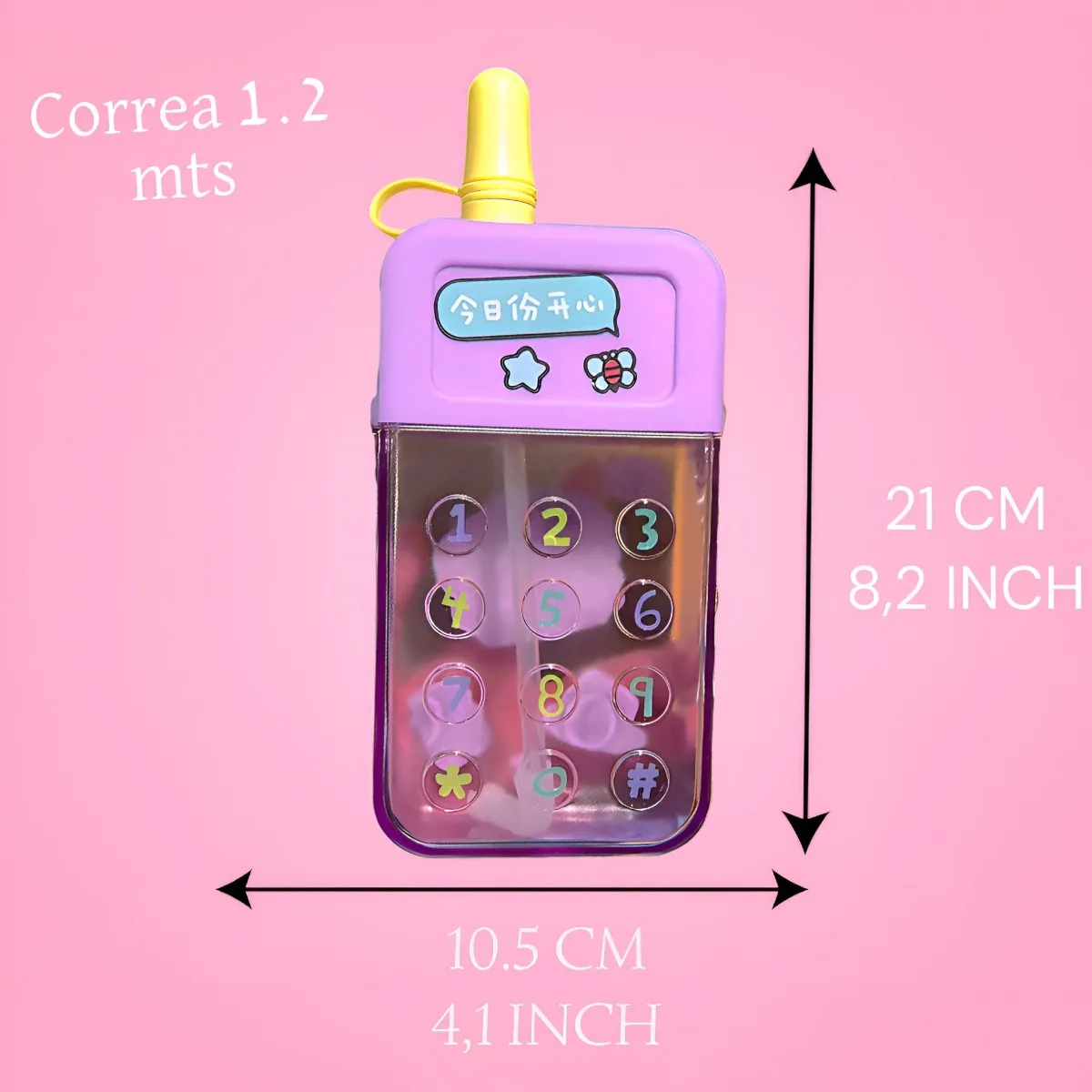 زجاجة مياه على شكل هاتف Kk-6، مقصف مدرسي بسعة 300 مل، زجاجة مياه للمدرسة، زجاجة مياه على شكل إبداعي.