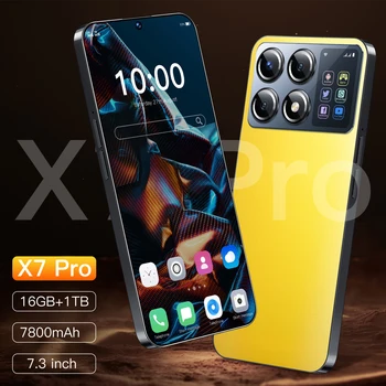 2024 New X7  Pro Smartphone 7.3 inch Full Screen 4G/5G Cell Phone 16TB+1TB 7800mAh Mobile Phones 108MP Global Version Celulares