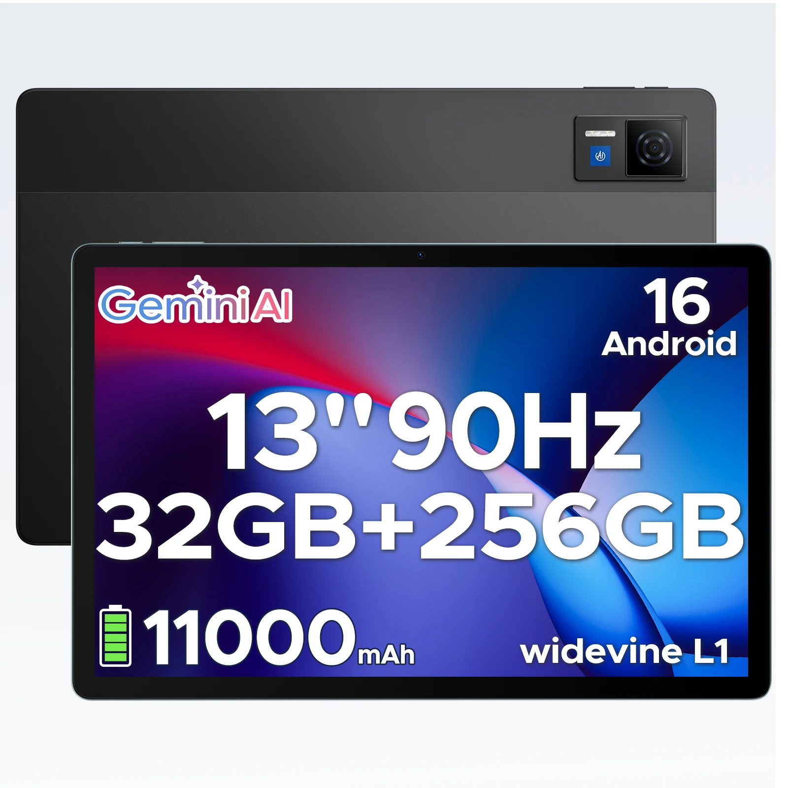 DOOGEE U13 Android 16 Tablet 2-in-1 tablet 13 inch IPS FHD+ 90Hz scherm 11000mAh batterij 32GB RAM (6+26) 256GB ROM T7280 Octa-Core