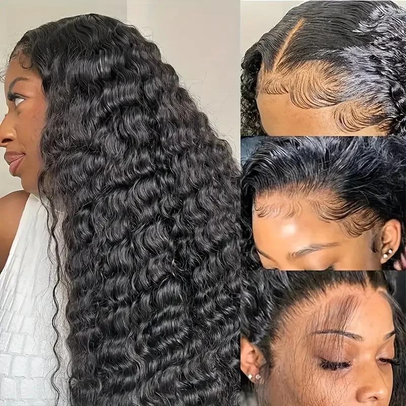 

Deep Wave 13x4 Lace Front Wigs Human Hair 30 Inch Pre Plucked Deep Wave Frontal Wig Human Hair 13x4 180 Density Deep Curly Wigs