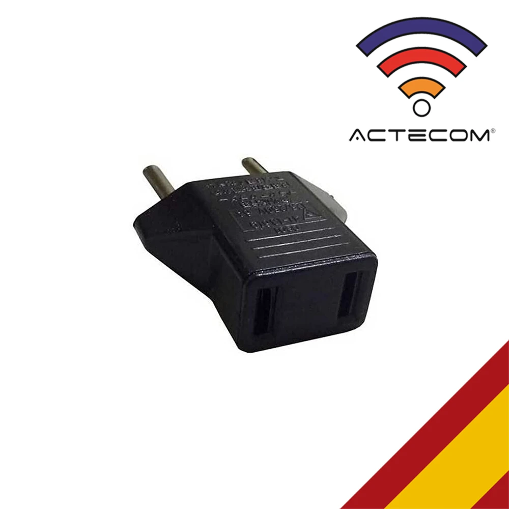 Actecom US US US plug power adapter USA to Europe plug Europlug 2 Pin EU F/M Black converter