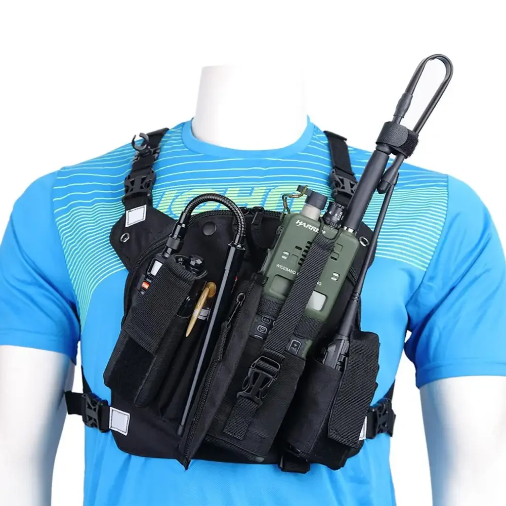 BAOFENG&ABBREE Radio Chest Harness Pocket Bag Carry Case Holster for Baofeng UV-5R UV-10R UV-9R UV-S9 Walkie Talkie — zdjęcie produktu 7