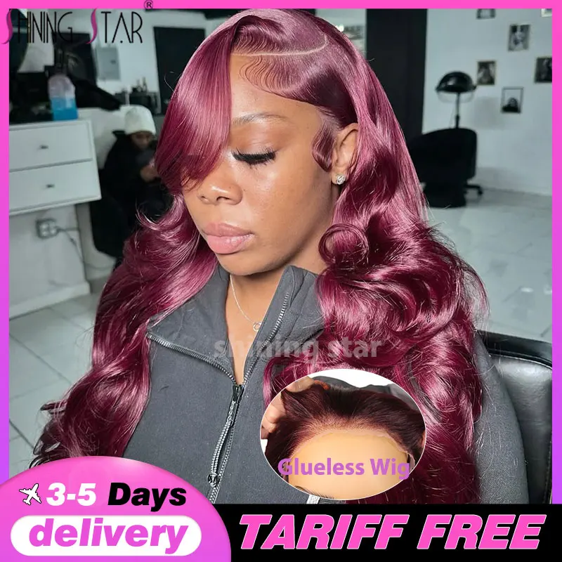 

9X6 Lace Fornt Wig Body Wave Colored Dark Burgundy Blonde Human Hair Wigs Glueless Wig Human Hair Ready To Wear Wig Without Glue