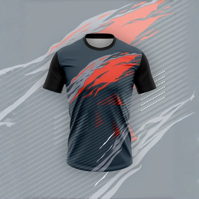 Herren Abstraktes Streifenmuster Raglan T-Shirt Schnelltrocknend Elastisches Sport-Fitness Herren Trikot Oberteil