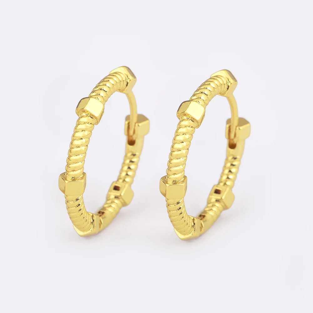 Nidin Classic New Design Simplicity Style Copper Big Circle Hoop Charm Earrings For Women Daily Party Vintage Ear Jewelry Gifts image 6