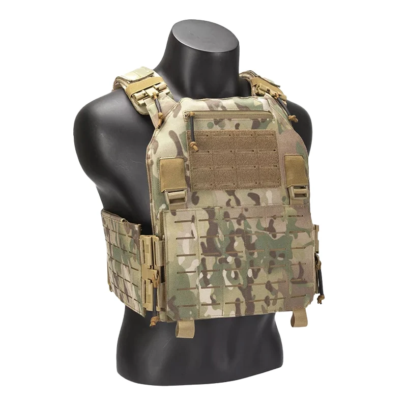 Imagem -03 - Colete de Combate Militar Destacável Rápido Laser Cut Tactical Vest Engrenagem Preta para Transportar Luz Novo 6094