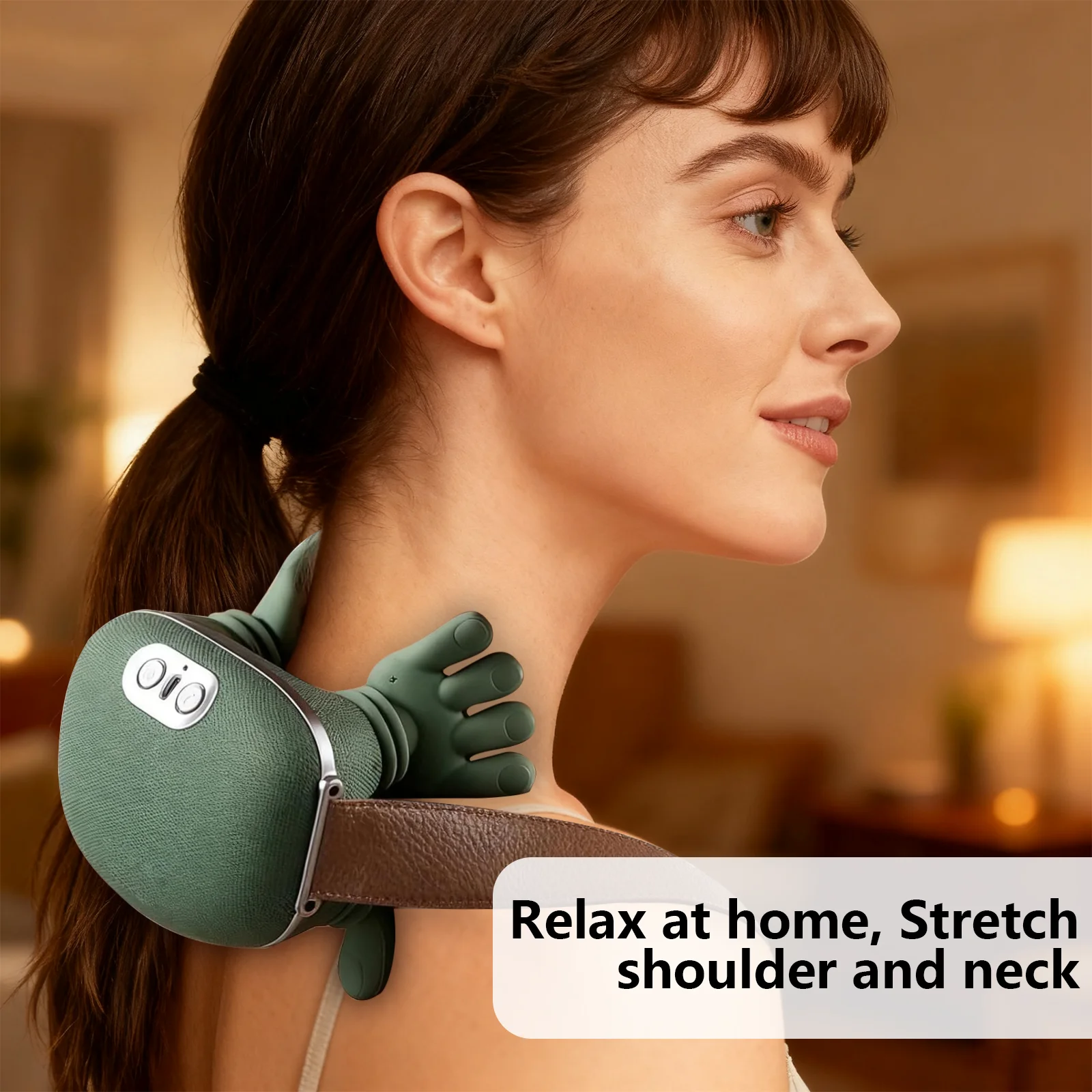 Masajeador Eléctrico Shiatsu para Cuello y Hombros, Almohada de Masaje para Alivio del Dolor y Relajación, Portátil con Nodos de Amasamiento 3D para Hogar, Oficina y Auto
