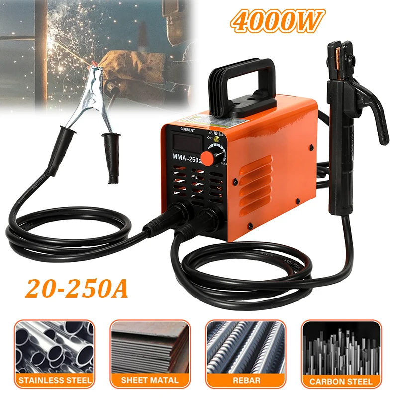 4000W MMA-250 Portable Welding Machine Inverter Arc Electric Welder present Adjustable Compact Welding Machine EU Plug