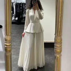 15595 #   Abito a due pezzi in chiffon plissettato con scollo a V maxi abito per la madre della sposa con giacca abito da sera per matrimonio personalizzato