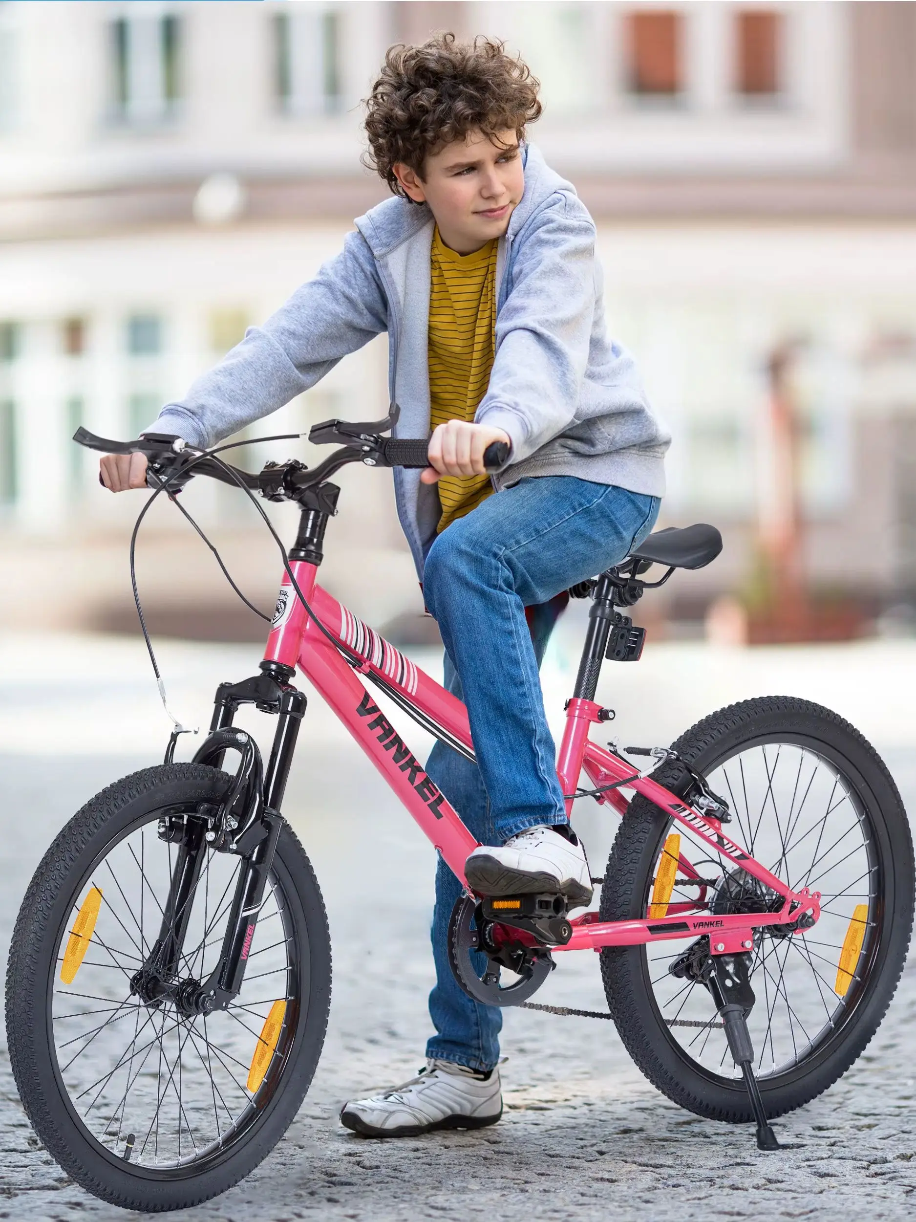 Sinaopus 20” kinderfiets voor jongens en meisjes van 6-9 jaar, lichtgewicht mountainbike met 6 versnellingen, derailleurversnellingen en V-bril's, ride-on cadeau - afbeelding 2