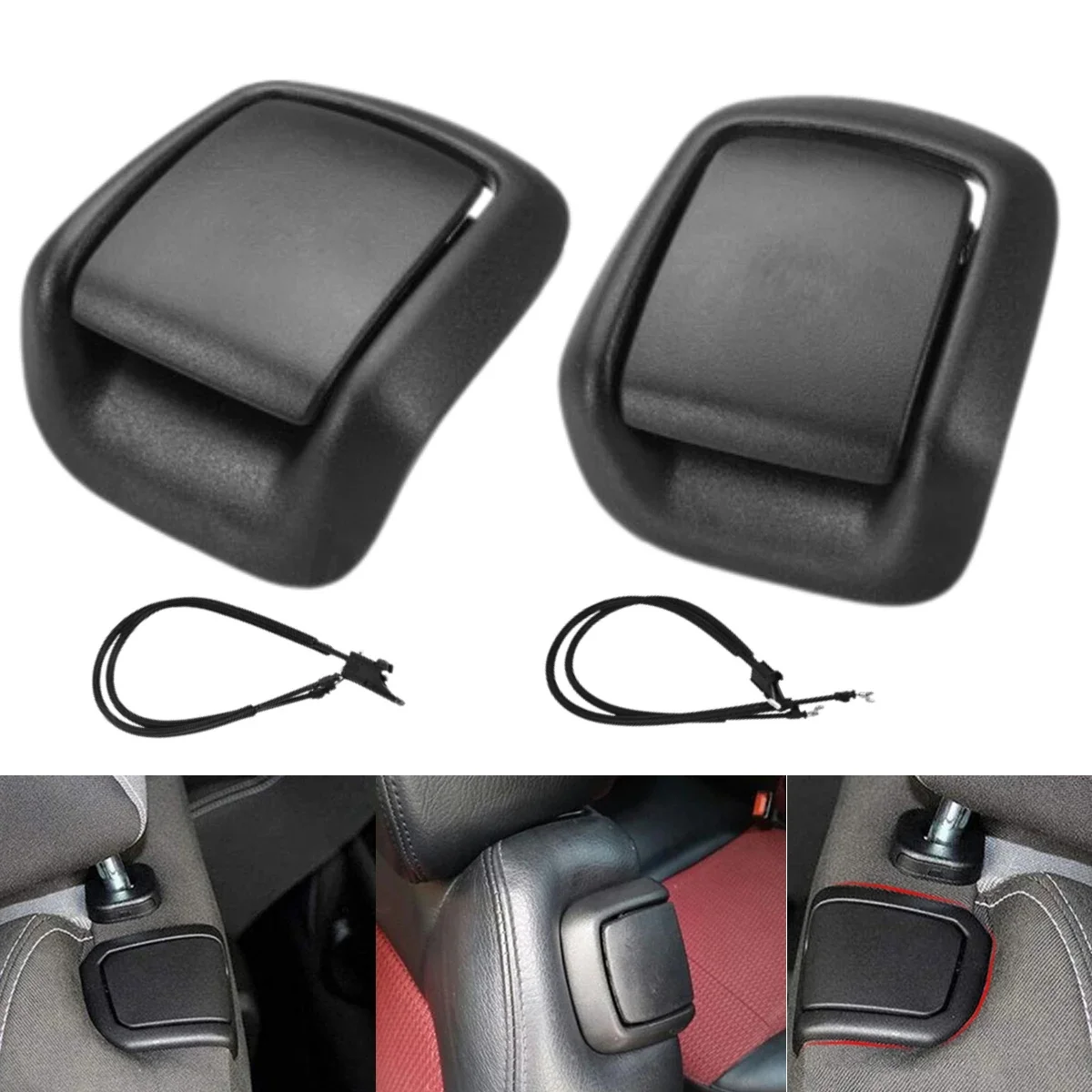 Voor Ford Fiesta MK5 MK6 3-deurs 2001-2008 RH & Linksvoor/Rechts Seat Tilt Handvat + Kabel 1441166   + 1417520 1441167 + 1417521 - afbeelding 2