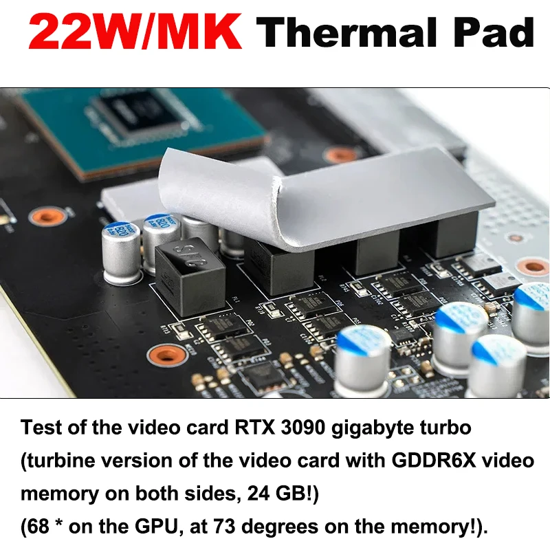 Thermal Pad [ 22W/mk ] 0.5/1.0/1.5/2.0/2.5/3.0 100x100mm 100x50mm Insulation Sheet Thermal Pads GPU Heatsink Laptop Pcb Led Rtx