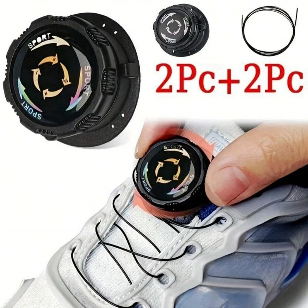 Knob style Automatic Buckle No tie Laces, Lock Shoe Lace Tieless No tie shoelaces, Sneaker Laces One Size Fit All Un