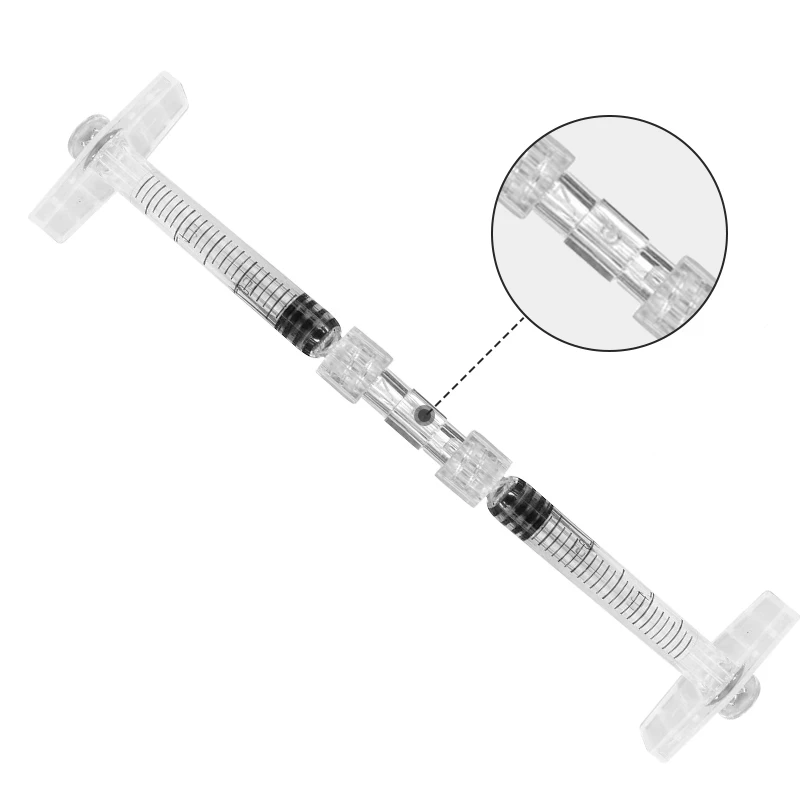 Clear Female to Female Coupler Luer Syringe Connector thread conversion straight through