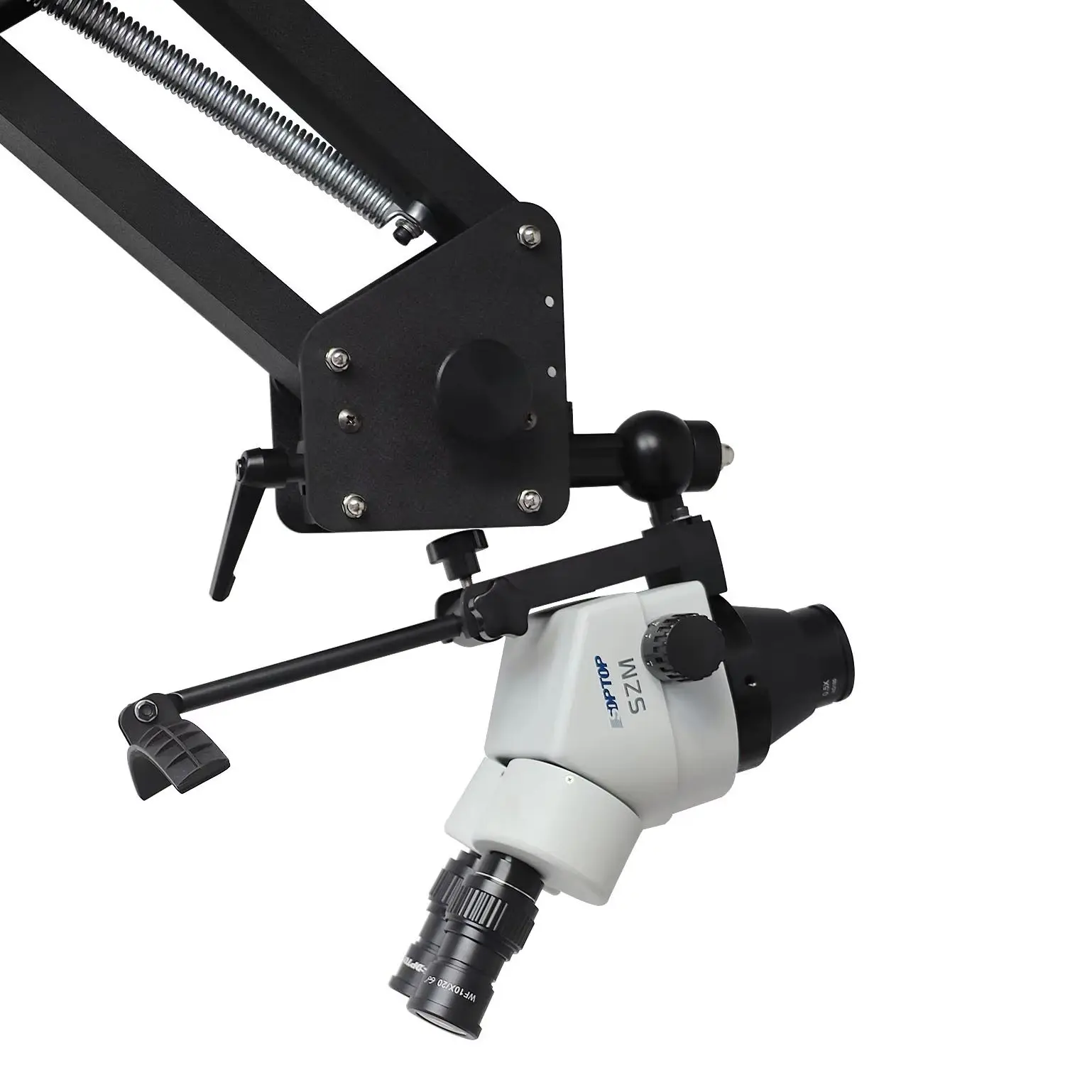 

7x-45x Multi-Angle Microscope for Jewelers — Spring-Arm Stand, Gem Setting & Inspection