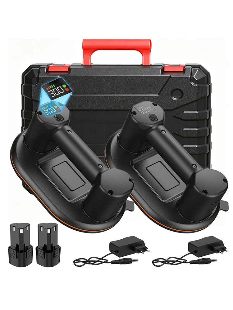 1/2PCS Industriële kwaliteit vacuüm elektrische zuignaplifter 300KG laadvermogen voor graniettegels glas met digitaal display Heavy Duty 3600mAh batterij - afbeelding 2