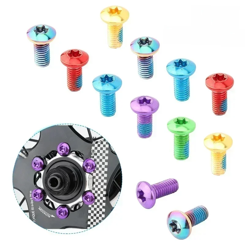 AliExpress MEROCA IIIPRO Bicycle Disc Brake Rotor T25 M5x11.5mm MTB Road Bike Fixing screws Steel Alloy 6-Bolt Plate Colorful Cycling accessories