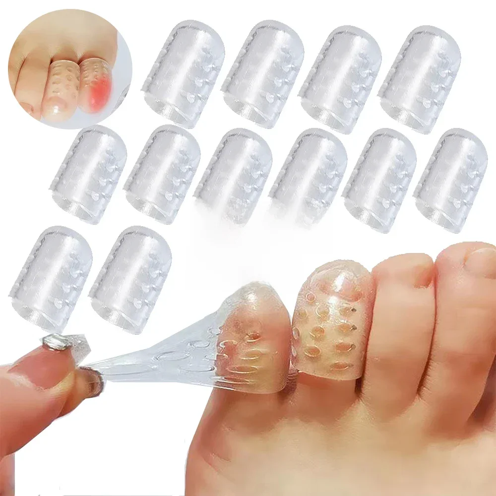 20-2pc toe cobre silicone toe caps anti-fricção respirável protetor de dedo do pé evita bolhas toe