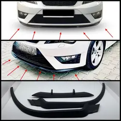 For Seat Leon MK3 CUPRA R Front Bumper Lip Universal 3pcs Diffuser Black Bumper Lip Spoiler Body Kit Tuning protector Quality