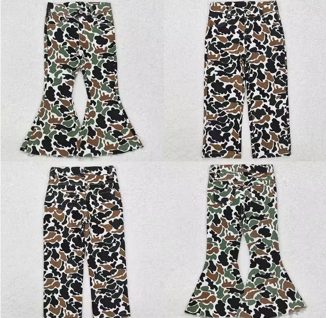 

Children Denim Pants Duck Camouflage Jeans Kids Sibling Clothing Girls Denim Bell Pants